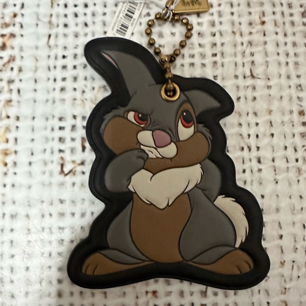 Coach Disney Thumper Leather bag charm hang tag